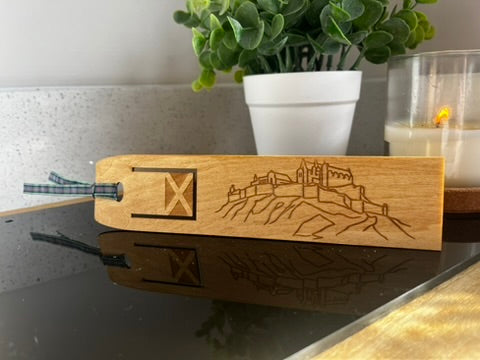 Engraved Wooden Bookmarks - Scottish Line Art