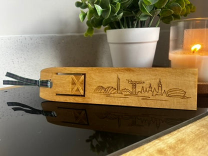 Engraved Wooden Bookmarks - Scottish Line Art