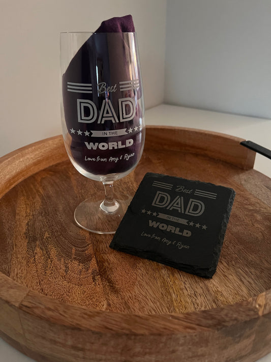 Personalised Beer Glass & Coaster Set