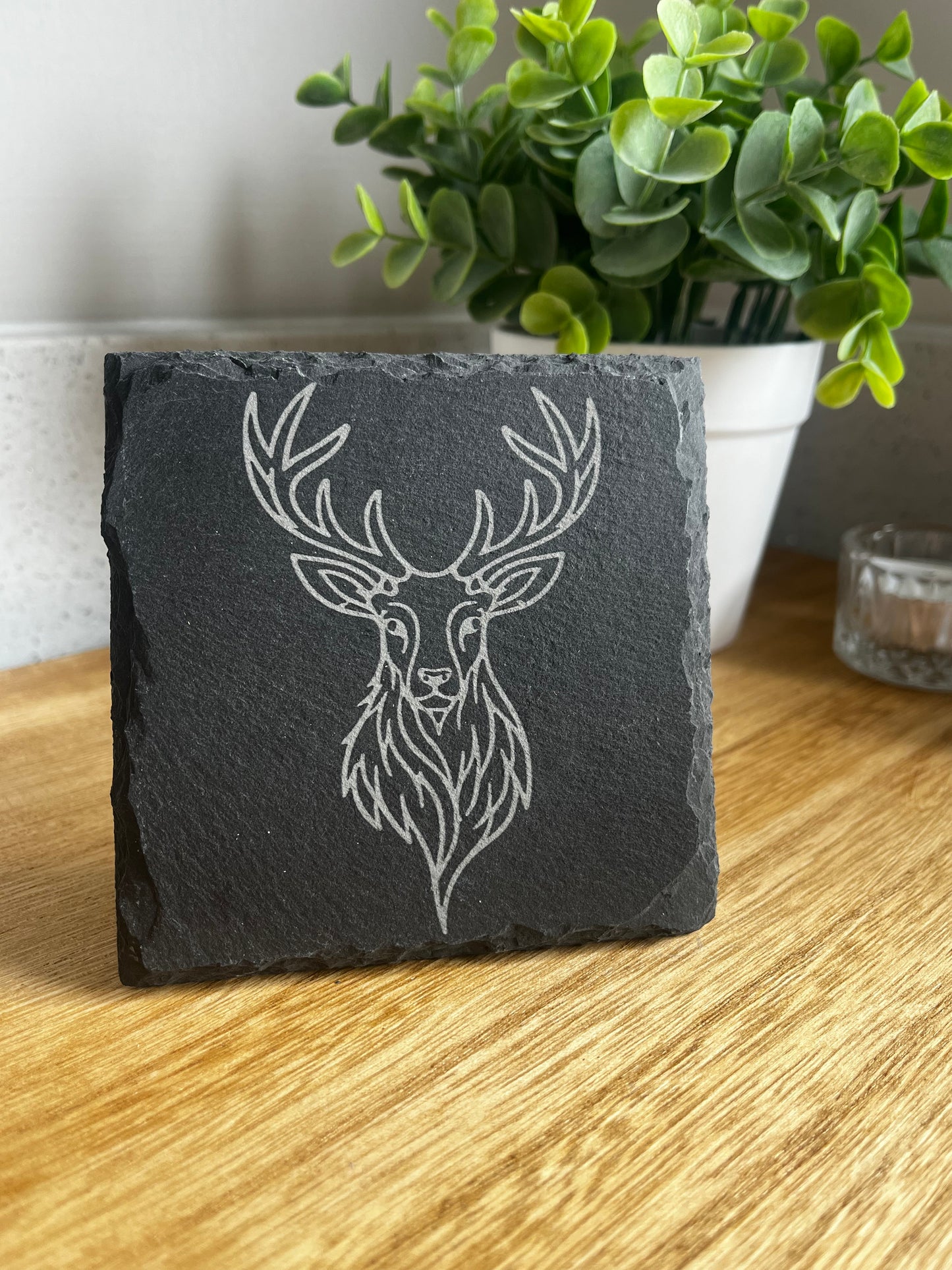 Engraved Slate Coasters - Scottish Line Art
