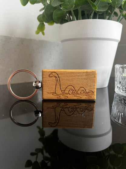 Engraved Wooden Keyrings - Scottish Line Art
