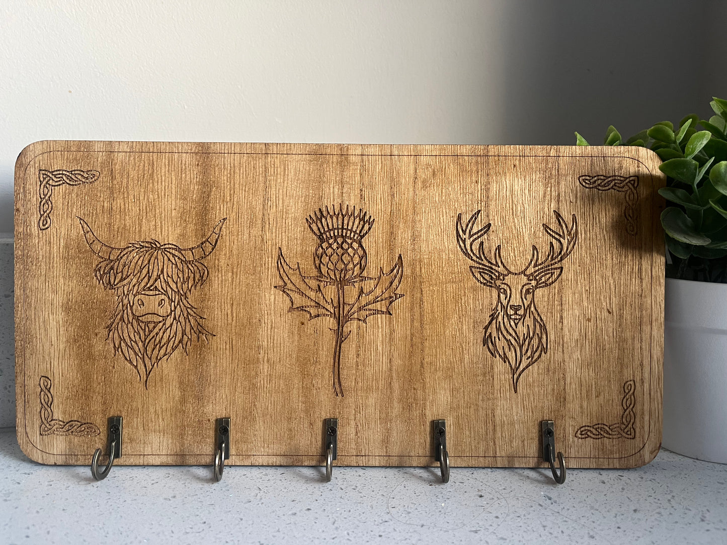 Engraved Key Holders - Scottish Line Art