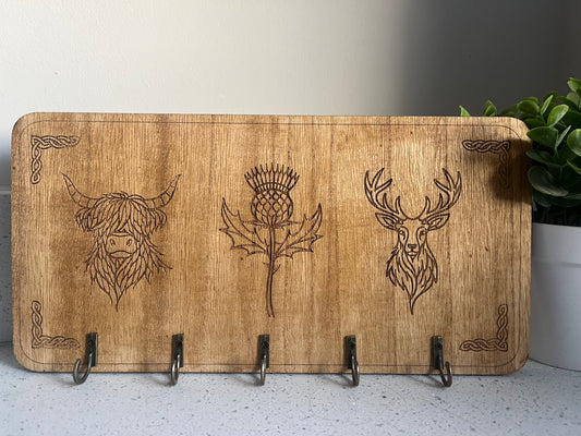 Engraved Key Holders - Scottish Line Art